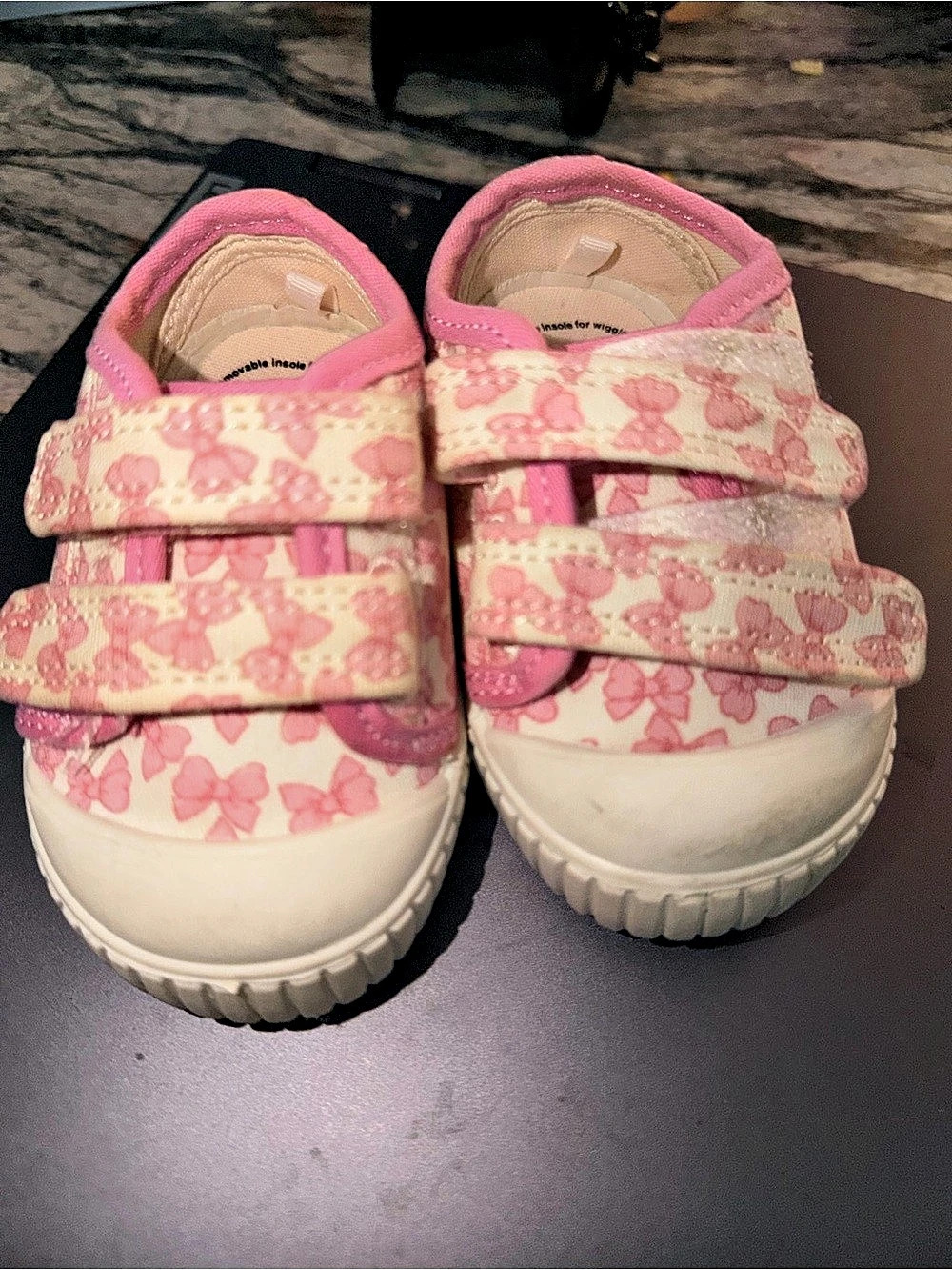 Wonder Nation Baby and Toddler Girls Two Strap Bump Toe Sneakers Girls Two Strap